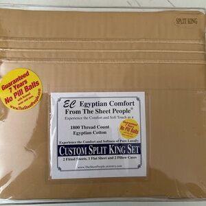 Egyptian Comfort Split King Bedding Set - Gold/Tan Brand New 1800 Thread Count